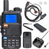 HYS Quansheng UV5R-PLUS 5W Dual Band Walkie Talkie, Caricatore Batterie ricaricabili Radio, Radio ricetrasmittente VHF UHF (cuffia leggera, tappo per le orecchie)