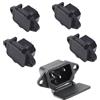 JZK Adattatore per spina C14 da 5 pezzi per montaggio a pannello, presa per modulo di ingresso IEC a 3 poli CA 250 V 10 A con coperchio