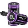 Mspalocell 6000mWh batteria 1,5v c USB-C 1,5V Batteria Ricaricabile Lr14 Litio a Ricarica Rapida 1,5 V con Cavo Ricarica, Autoscarica Bassa, con Spia Ricarica, Ciclo 1500+ Pile 2 Pezzi