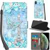 Haninsuze Cover per iPhone X/iPhone XS Custodia Cover Pelle Libro Portafoglio con Porta Carte Magnetica Protezione Antiurto Cuoio Flip Case Custodia Cover per iPhone X/XS, Torre