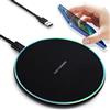 IOUGDSEC Caricabatterie wireless con indicatore luminoso, tappetino di ricarica wireless veloce con cavo USB-C, certificato, 15 W max compatibile con iPhone 15/14/13/12/XS AirPods, Samsung Galaxy