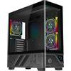 EMPIRE GAMING ECM252 - Case PC Gaming Mid Tower ATX con Display Digitale (CPU/GPU, RPM), 3 Ventole ARGB, Compatibile ATX/Micro-ATX/ITX, USB-C - Nero