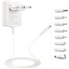 TONTON Alimentatore universale da 5 V, 2 A, AC220 V, 230 V a DC5 V, 0,5 A, 1 A, 1,5 A, adattatore da 5,5 mm con 8 spine, convertitore inverter, caricabatterie, trasformatore per tablet USB HUB fotocamera