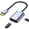 Maqze Adattatore da DisplayPort a USB-C da 8K a 30 Hz / 4K a 144 Hz con ricarica PD 65 W, cavo in grafene Dis maschio a Type-C femmina per monitor USBC, compatibile per MacBook Pro/Air, iMac