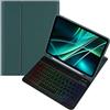 kaidisen Custodia con tastiera retroilluminata colorata per iPad 9,7 (6a/5a generazione), Air, Air2, iPad Pro 9,7, con tastiera magnetica staccabile Bluetooth RGB retroilluminata, colore caramella, verde