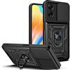 ESTH® Cover per Oppo A98 5G con Custodia per Fotocamera Scorrevole e Supporto ad Anello [Custodia Paraurti Compatibile con Supporto Magnetico per Auto], Nero