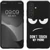 kwmobile Cover Compatibile con Samsung Galaxy S24 - Custodia in Silicone TPU - Cover Protettiva Soft Case - Don't touch my phone bianco/nero