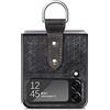 COQUE Custodia per Samsung Galaxy Z Flip 4 5G,Custodia per Telefono in Tessuto Goffrato con Anello,Cover per Samsung Galaxy Z Flip 4 5G-Nero