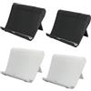 Lunpoem 4 PCS Supporto per Telefono Cellulare da Scrivania, Pieghevole Regolabile da Tavolo Nero e Bianco, Porta Cellulare Universale in ABS con Base Antiscivolo per Smartphone, Tablet e E-reader