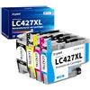 Zoyood LC427XL LC427 Cartucce Compatibili per Brother LC427 XL LC-427 LC427XLBK LC427XLC LC427XLM LC427XLY per Brother MFC-J1010DW DCP-J1050DW DCP-J1140DW DCP-J1800DW (Nero Ciano Magenta Giallo)