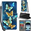 Haninsuze Cover per Xiaomi Redmi Note 14 4G, farfalla dorata