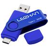 LEIZHAN Chiavetta USB Tipo C 64GB,Flash Drive USB 3.0 OTG Memory Stick per Huawei Samsung Telefono Android Tablet PC-Blu