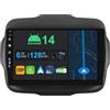 YUNTX 9 pollici Android 14 Autoradio per Jeep Renegade 2015-2018 | Octa Core | 6GB 128GB | Integrato 4G LTE | CarPlay&Android Auto | DSP | DAB | HDMI | Dual Band WIFI | Bluetooth 5.0 | GPS