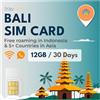 travSIM Bali SIM card | 12GB di dati | Velocità 4G/5G | Roaming 0 in Indonesia e in più di 5 paesi in Asia | Funziona con dispositivi iOS e Android | Il piano per la SIM Bali è di 30 giorni