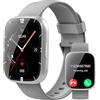 Puqo Smartwatch Uomo Donna, Nuovo 1,95'' Orologio Smartwatch Effettua/Risposta Chiamate, 112 Modalità Sportive Fitness Tracker con Contapassi/Sonno/Cardiofrequenzimetro, IP68 Smart Watch, Grigio