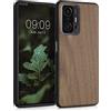 kwmobile Custodia Compatibile con Xiaomi 11T / 11T Pro Cover - Protezione in Legno per Smartphone - Back Case con Bumper in Silicone TPU - marrone scuro