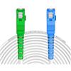 opteec® - Cavo in fibra ottica schermato - 10M - FREE - Prolunga/Giarrettiera - SC-APC a SC-UPC Rinforzato - Simplex Modalità singola - Garanzia 10 Anni - Bianco (10M)