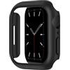 Leotop Compatibile con Apple Watch Custodia 38 mm, PC rigido, sottile, pellicola protettiva per paraurti, pellicola protettiva rotonda opaca per iWatch Series 3 2 1. (nero, 38 mm Series 3/2/1)