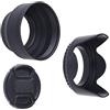 CAMKIX 49mm 2 Paraluce: Tulipani Fiore + Gomma (Ripiegabile) - 1 Tappo per Lenti - Riduce Riflesso e Abbaglio Lente - Blocca la Luce Solare in Eccesso per Migliori Fotografie e Riprese Video