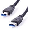 REY Cavo USB 3.0 Maschio a Maschio, connettori placcati in Oro 24K, Blu 1 m