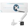 PUTORSEN Braccio per Monitor PC - Heavy Duty Premium Alluminio Supporto da Tavolo Scrivania a Braccio Singolo, LCD e LED 43cm-89cm/17-35, Girevole Regolabile, VESA 75x75-100x100mm da 1kg a 15kg-White