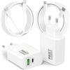 TIBEITA 40W 2Porte Caricatore Rapido per Samsung Galaxy S26 S25 Ultra S24 S23 S22 S21 FE 5G A56 A55 A54 A53 A35 A15, Tab S10 S9, Caricabatterie PD/QC Fast Charger Alimentatore con 2Pack 2M Cavo Tipo C