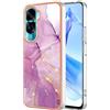 WBWONE Cover per Huawei Honor 90 Lite, Bordo in TPU Bumper in Silicone Protettiva Custodia con Motivo Dipinto - Viola chiaro