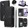 ELISORLI Custodia a portafoglio per Motorola Moto G53 5G/G13/G23 con cinturino da polso staccabile Crossbody Tracolla 9 slot per schede Borsa con cerniera Lusso PU Pelle Cover per telefono per G 13 23