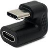 System-S Adattatore USB 3.1 U Turn tipo C maschio a femmina 360° cavo ad angolo di 360° in nero