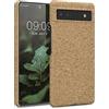 kwmobile Custodia Rivestimento Sughero Compatibile con Google Pixel 6a Cover - Cover Copertura Sughero - Case Smartphone marrone chiaro
