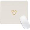 Ksriylm Tappetino per Mouse,Beige A Forma Di Cuore Mouse Pad Adatto All'Ufficio,Personalità Tappeto Mouse Durevole E Facile Da Pulire,Superficie Antiscivolo Per Lavabile