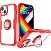 SORAKA Cover Trasparente per iPhone 15 Plus con Supporto anello,Cover Acrilico trasparente Custodia iPhone 14 Plus con piastra metallica per Supporto Auto Smartphone Magnetico