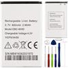 E-yiiviil Batteria di ricambio DBC-800D, compatibile con Doro Easy 6520 6050 6526 6030 6620 con strumenti