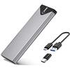 SSK - Adattatore per SSD in alluminio, da USB 3.1 a M.2 NGFF, involucro esterno per disco rigido a stato solido M.2 basato su SATA