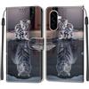 KENHONER Custodia per Samsung Galaxy A56, gatto e tigre | Portafoglio Pelle PU, Magnetica, Resistente Agli Urti, Scomparto Carte Credito, Pieghevole, Flip Libro, Motivo
