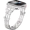 MaEiol Cinturino Metallo per Apple Watch 41mm /40mm /38mm /42mm(Serie 11/10), Donna Ricambio Acciaio Inossidabile con Strass Glitterati Farfalla per iWatch SE/Serie 11 10 9 8 7 6 5 4 3 2 1, Starlight
