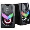 Scorpion - Haut-parleurs PC - Modèle Ma-SG118 - Puissance de 3 x 2 W - Contrôle tactile - 7 couleurs Éclairage LED - Contrôle du volume - Connexion USB et Minijack - Taille 2.5 - Couleur noire