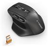 Rytaki Mouse wireless per mani grandi, 5 livelli, 4800 DPI, mouse da gioco ergonomico regolabile per mani grandi, 6 pulsanti ad alte prestazioni, nero senza fili per PC gaming, mouse grande per laptop/Mac