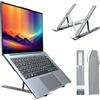 FIREBAT Supporto per laptop,supporto di raffreddamento per computer da scrivania, supporto portatile pieghevole in alluminio regolabile in 6 angolazioni,compatibile con laptop da 10-15,6 pollici, tablet, iPad
