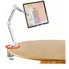 Moxamo Supporto per tablet per iPad, supporto per tablet pieghevole in lega di alluminio a 3 sezioni con braccio lungo, con base girevole a 360°, compatibile con display da 4,7-16'', iPad, Kindle (argento)