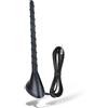 Superbat Antenna FM/AM per Auto: Antenna Passiva per Tetto Auto con Albero Flessibile in Gomma Cavo 5m Adattatore DIN 80-108MHz FM 520-1710kHz AM Compatibile Auto Camion Barca Autoradio