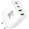 TIBEITA 65W Caricatore USB C, 4-Porte GaN Caricabatterie Rapido per MacBook Pro 16/15/14/13 Zoll, MacBook Neo/Air M1/M2/M3/M4, iPhone 17/Air/16 Pro Max, iPad, Samsung, Pixel, Alimentatore Charger USBC USB-A