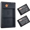 DSTE DE BLX-1 BLX1 Full Coded (2 pezzi) Batteria Ricaricabile Batteria di ricambio e Dual Caricatore Compatibile con OM-1 OM1 Micro SLR Camera OM System