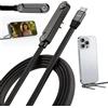 tlidfgeo Cavo di ricarica 2 in 1 con supporto invisibile, 240 W, USB-C, 1,5 m, per smartphone, tablet, laptop e dispositivi