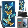Haninsuze Cover per Samsung Galaxy S21 FE, farfalla dorata