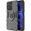 ZZHAO Xiaomi Redmi Note 12 4G Custodia, 2 in 1 Armour Hybrid Armatura Defender PC + TPU Custodie Case Cover con Supporto Magnetico per Auto per Xiaomi Redmi Note 12 4G -All Black