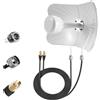Pixelure Antenna 5G 4G LTE Esterna Doppia Polarizzazione 22dBi Gain, 600-6000MHz Mimo Antenna Direzionale, Segnale Compatibile Router Mimo Direzionale, 2 Cavi da 10M, AntennaEsterna SMA/TS9