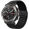 GIOPUEY 22mm Cinturini Magnetica Compatibile con Blackview W50 Pro/W90 PRO, Cinturino in Morbido Nylon Intrecciato [Unisex] [Traspirante] - Black