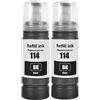 SHUOLEI 114 Inchiostro Compatibile con Epson 114 Flaconi di Inchiostro Multipack per EP ET-8500 ET-8550 Stampante Multifunzione (2-Pack,2 Nero)