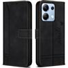 Bravoday Cover per Redmi Note 13 4G / Redmi Note 13 4G, Flip Custodia in Pelle PU con Slot per Schede, Portafoglio Custodia per Redmi Note 13 4G / Redmi Note 13 4G, Nero